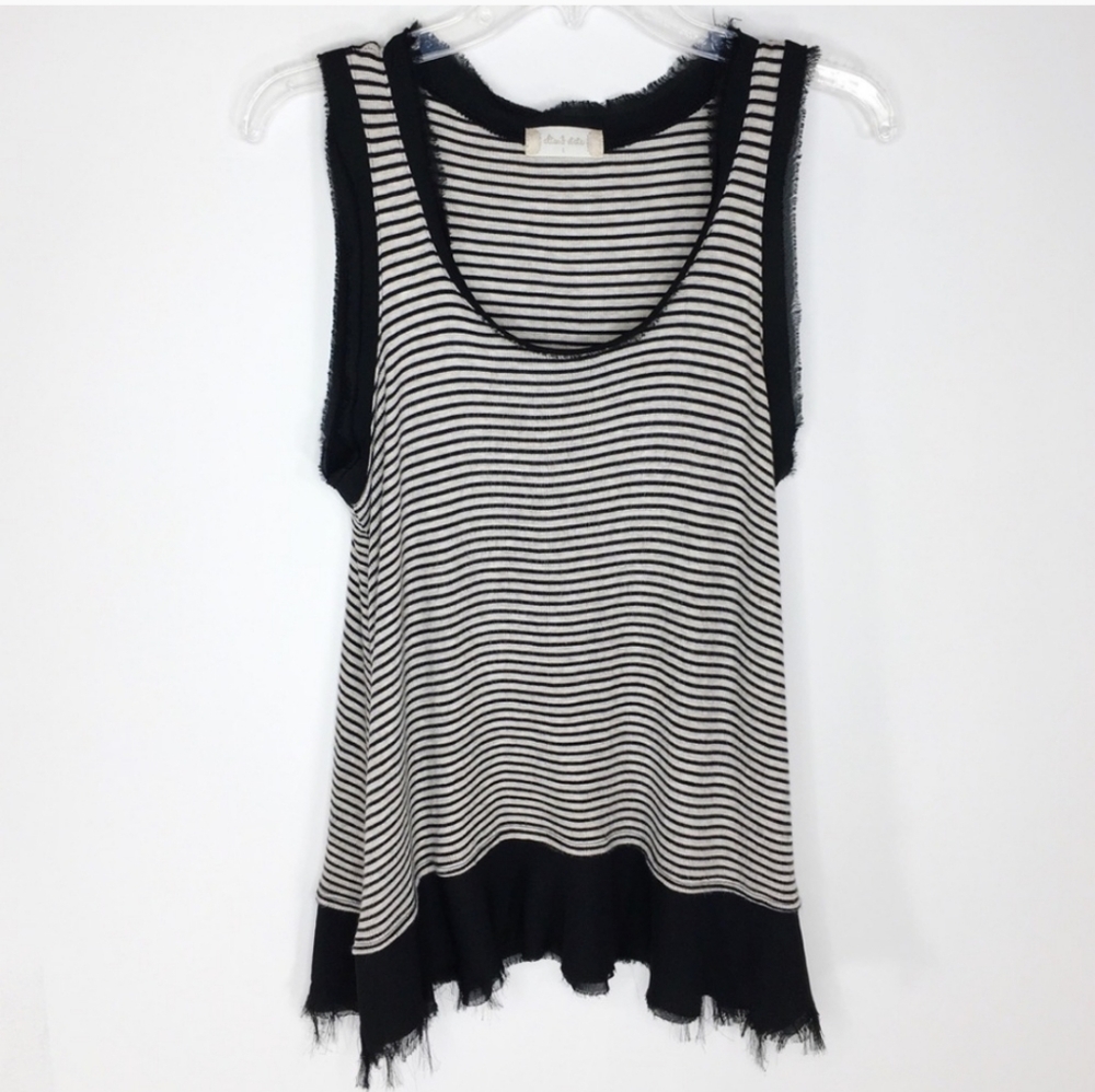 Altard State Striped Sleeveless Tank Top Raw Edge